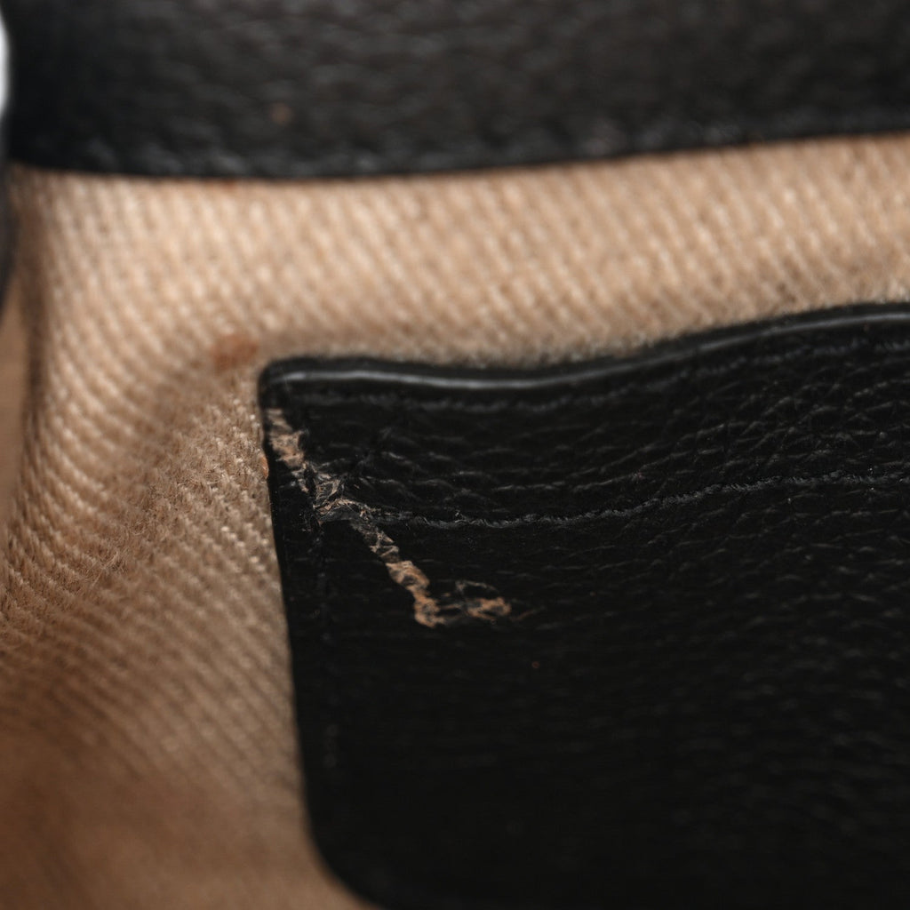 Grained Calfskin Small Marcie Saddle Bag Black