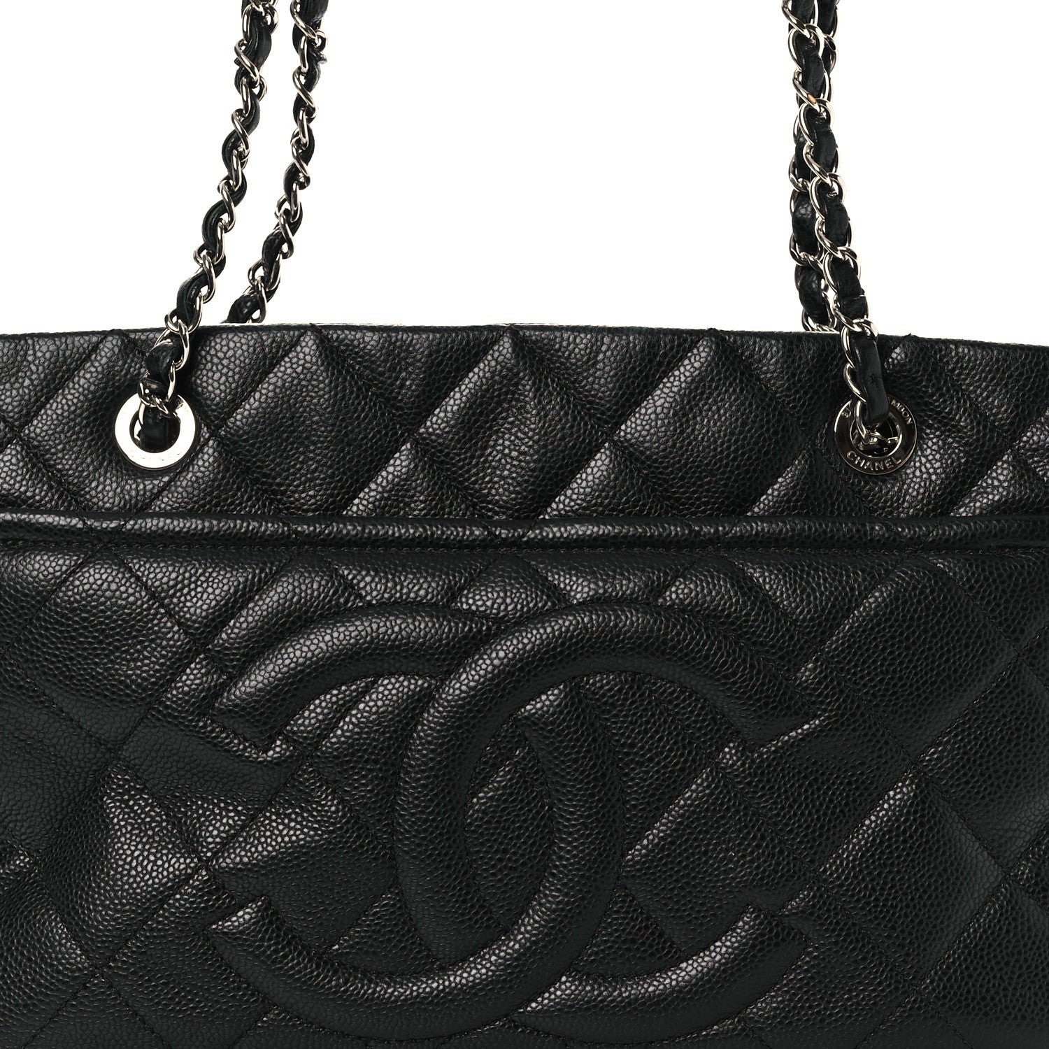 Caviar Quilted Timeless CC Soft Tote Black