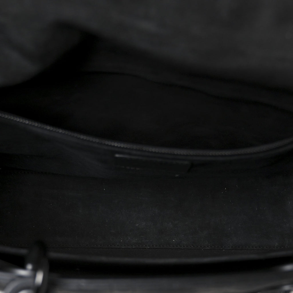 Ultra Matte Calfskin Cannage Large Lady Dior Black