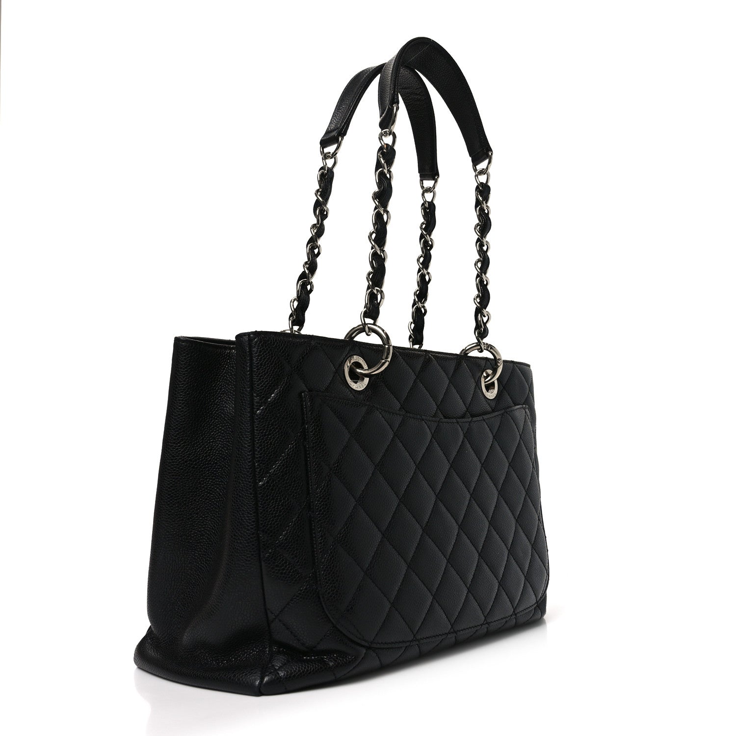 Caviar Quilted Grand Shopping Tote GST Black
