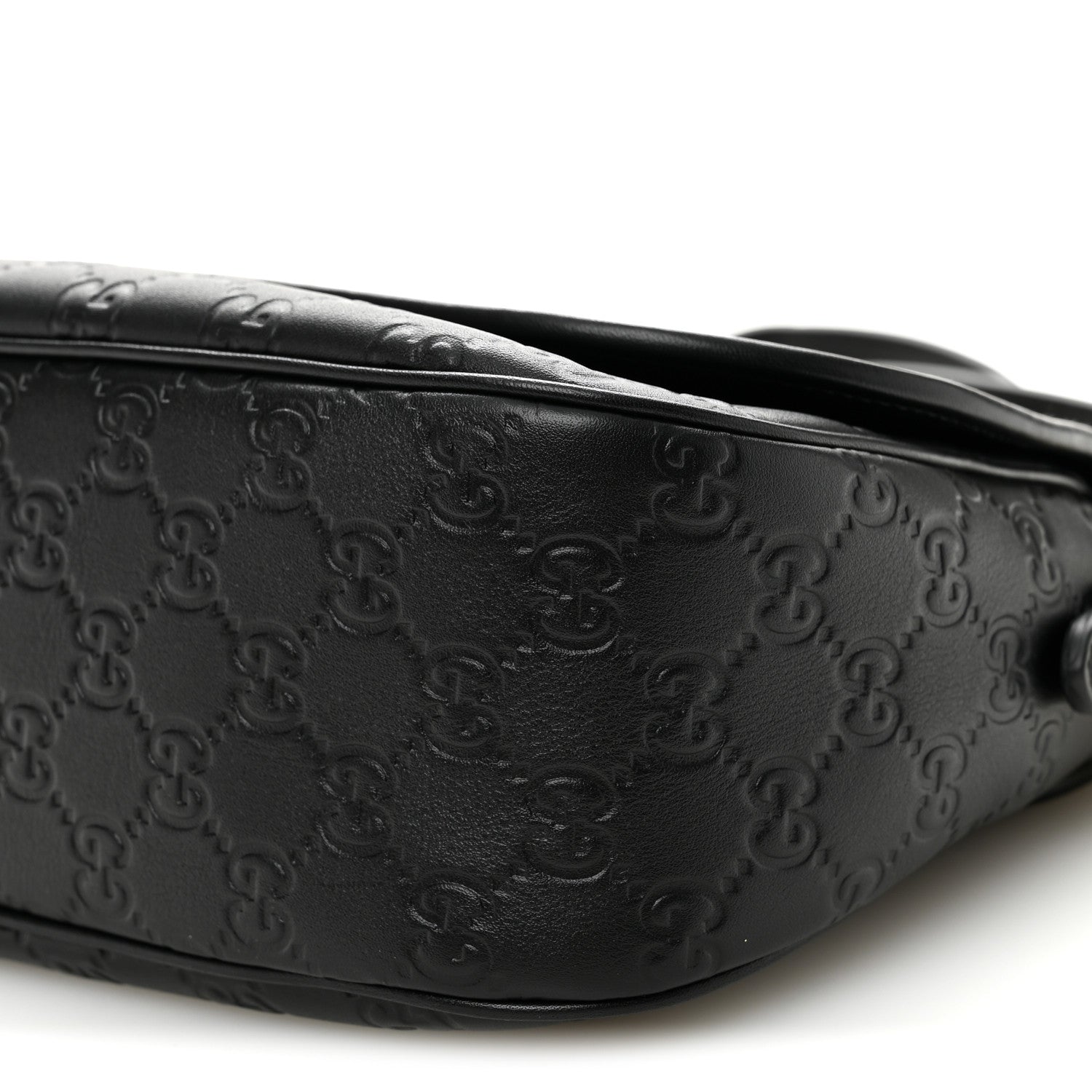 GG Calfskin Embossed Emblem Medium Arabella Bag Black Black