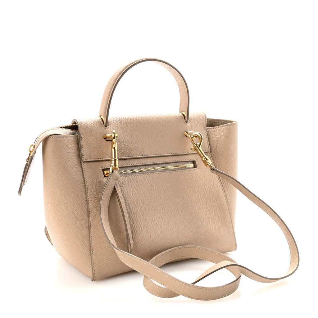 Grained Calfskin Micro Belt Bag Light Taupe