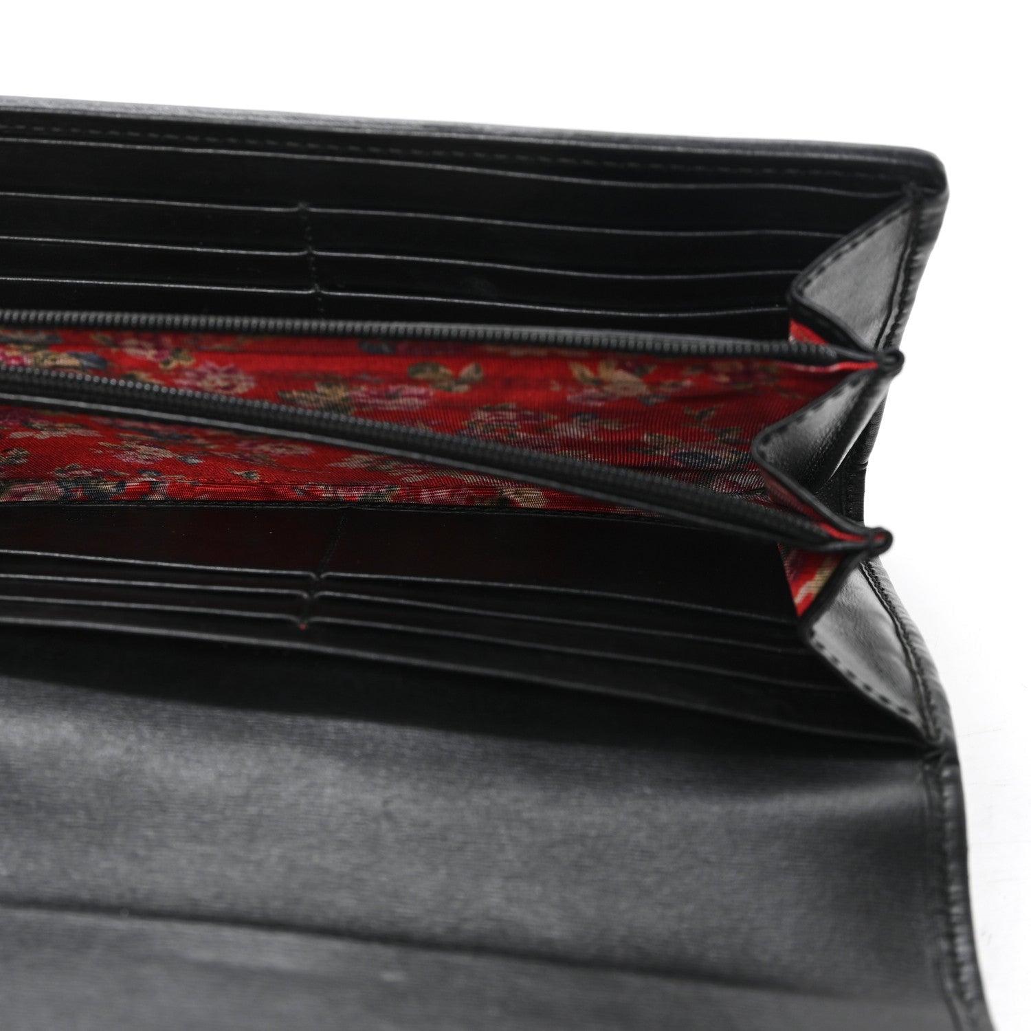 Calfskin Web Trapuntata GG Continental Wallet Black