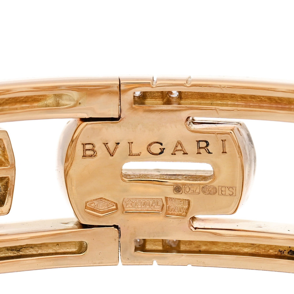 18K Yellow Gold Diamond Parentesi Bangle Bracelet