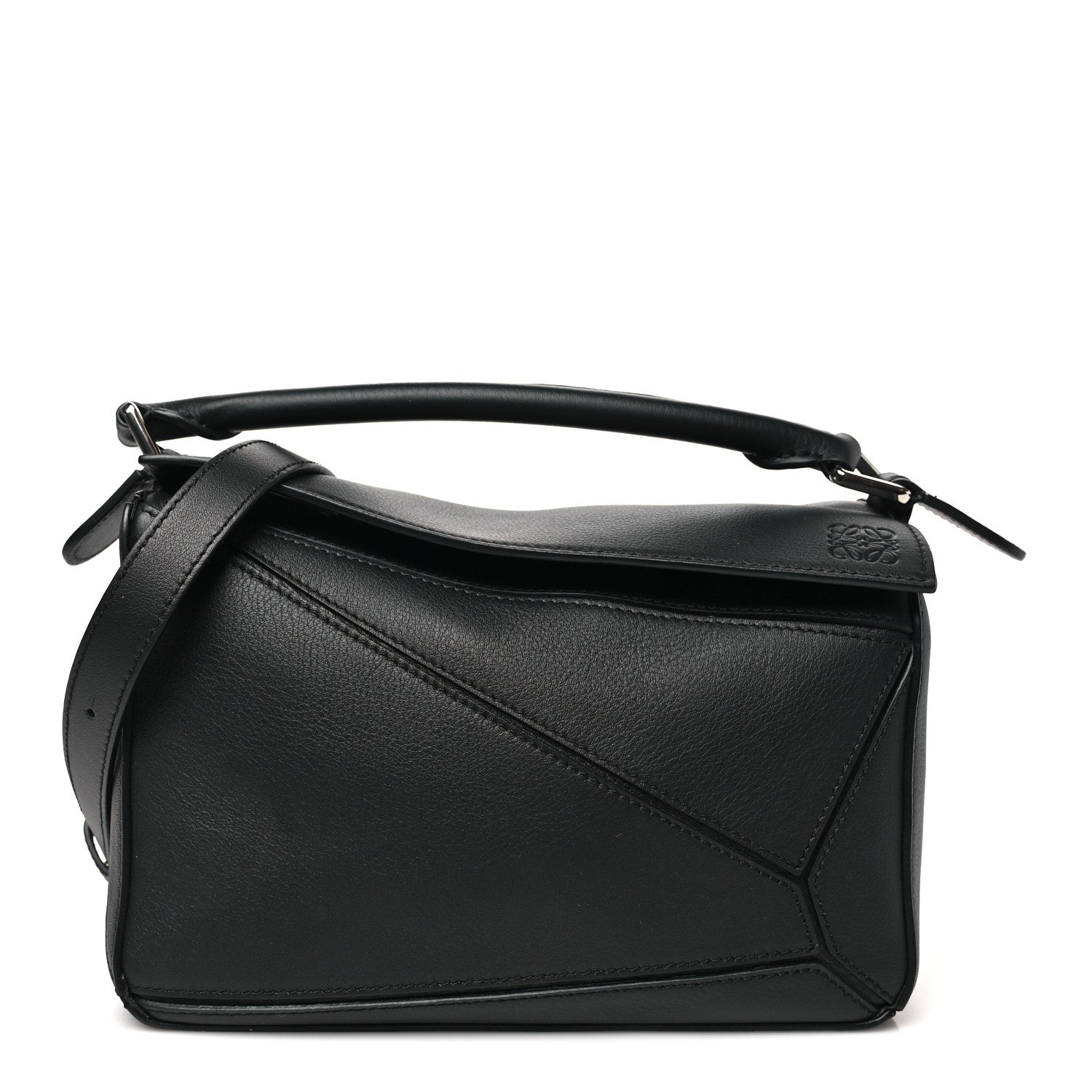 Calfskin Small Puzzle Bag Black