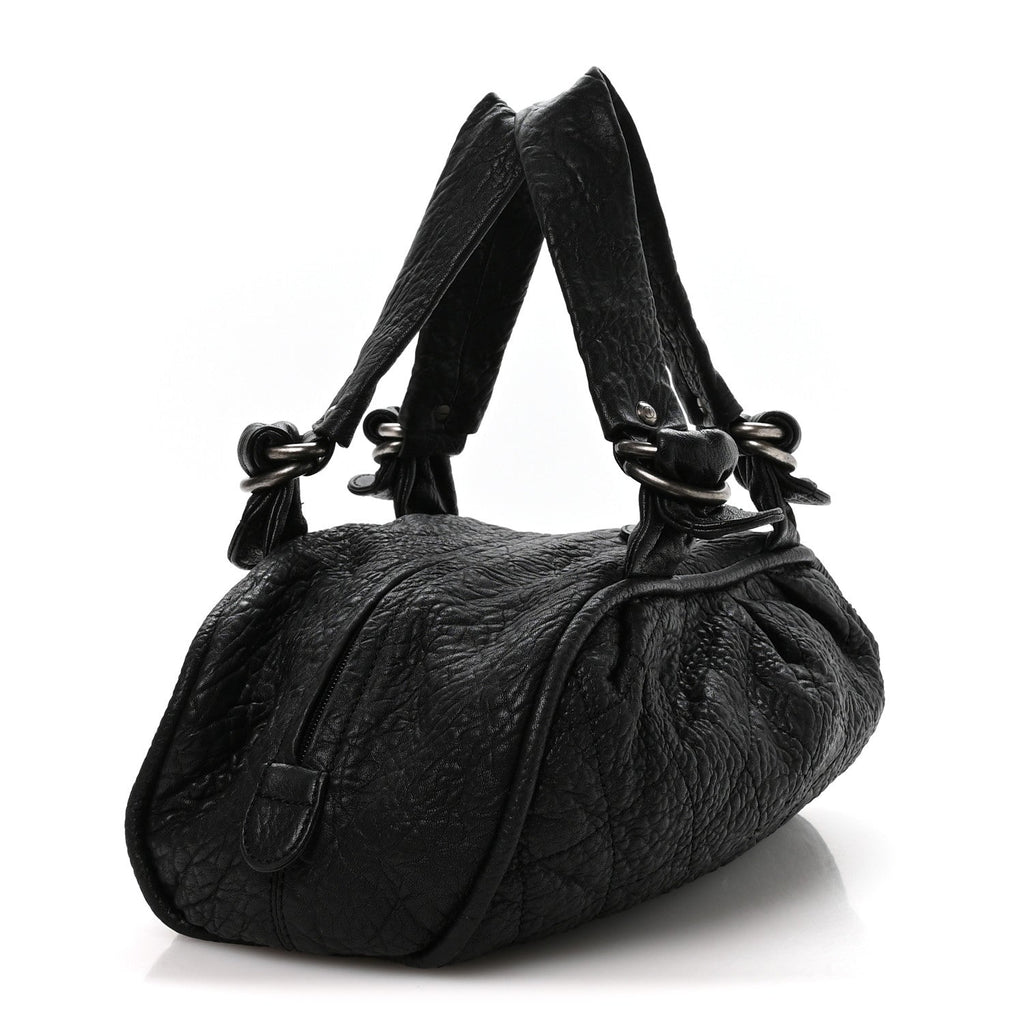 Distressed Lambskin Le Marais Bowler Black