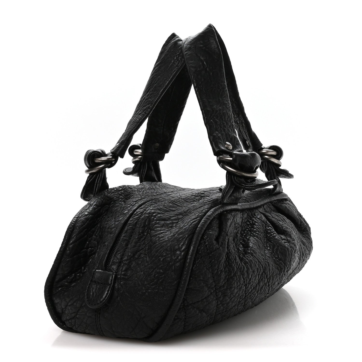 Distressed Lambskin Le Marais Bowler Black
