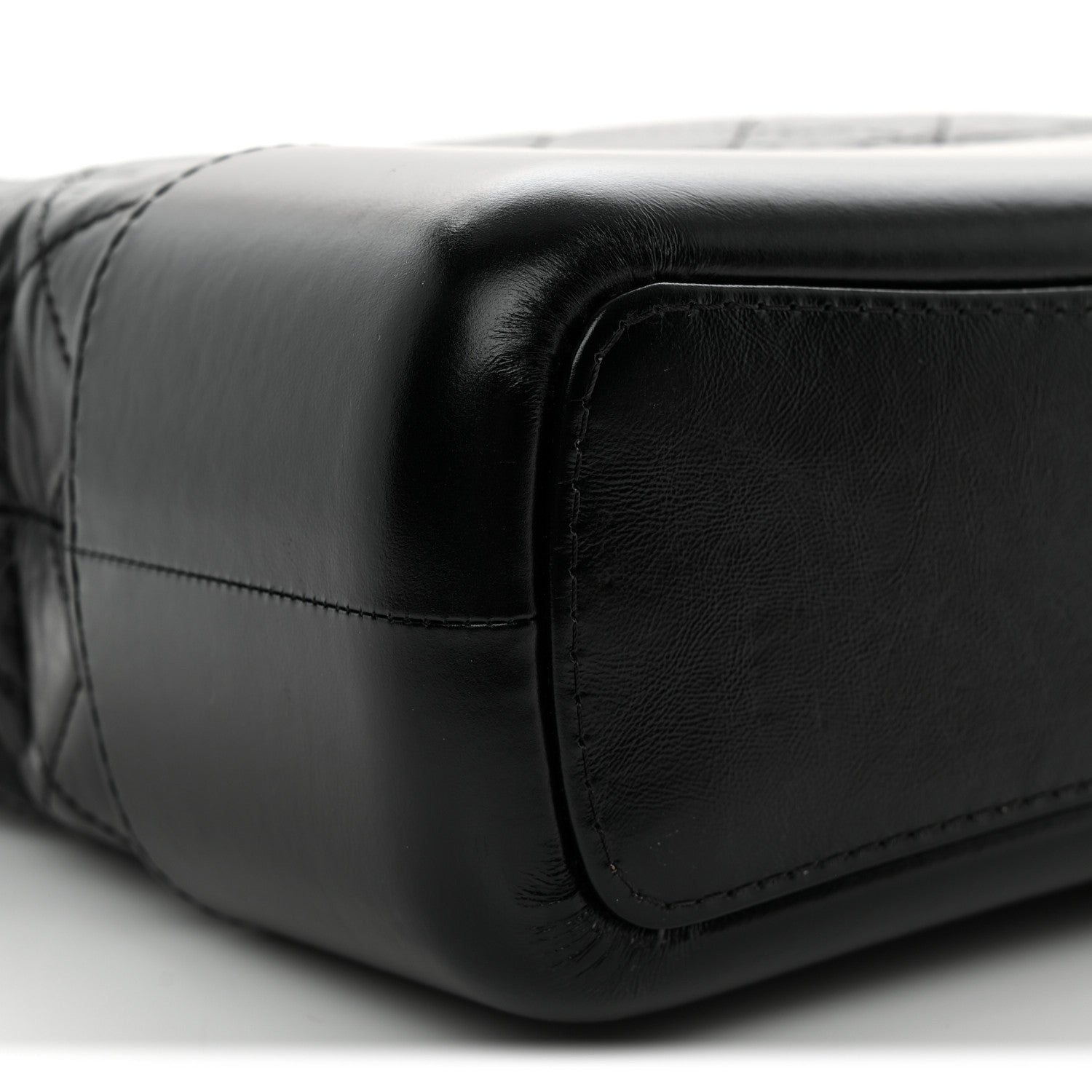 Aged Calfskin Quilted Medium Gabrielle Hobo Black