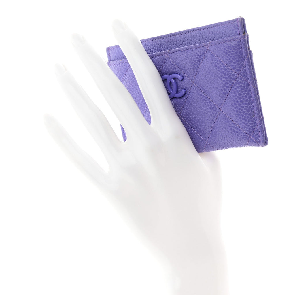 Caviar Quilted Incognito  Holder Purple