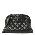 Aged Calfskin Large Just Mademoiselle Bowling Bag Black