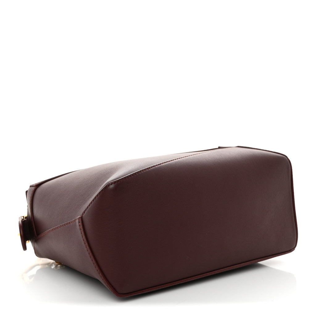 Calfskin Small Puzzle Edge Bag Burgundy