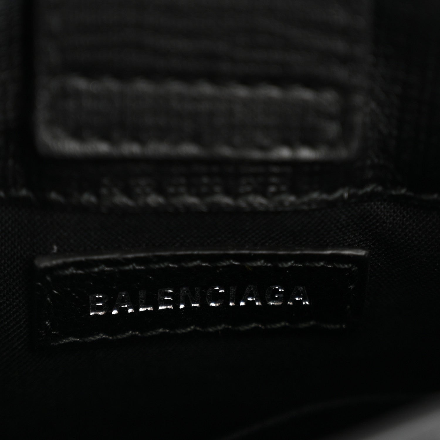 Squared Calfskin Logo Shopping Phone Holder Bag Black