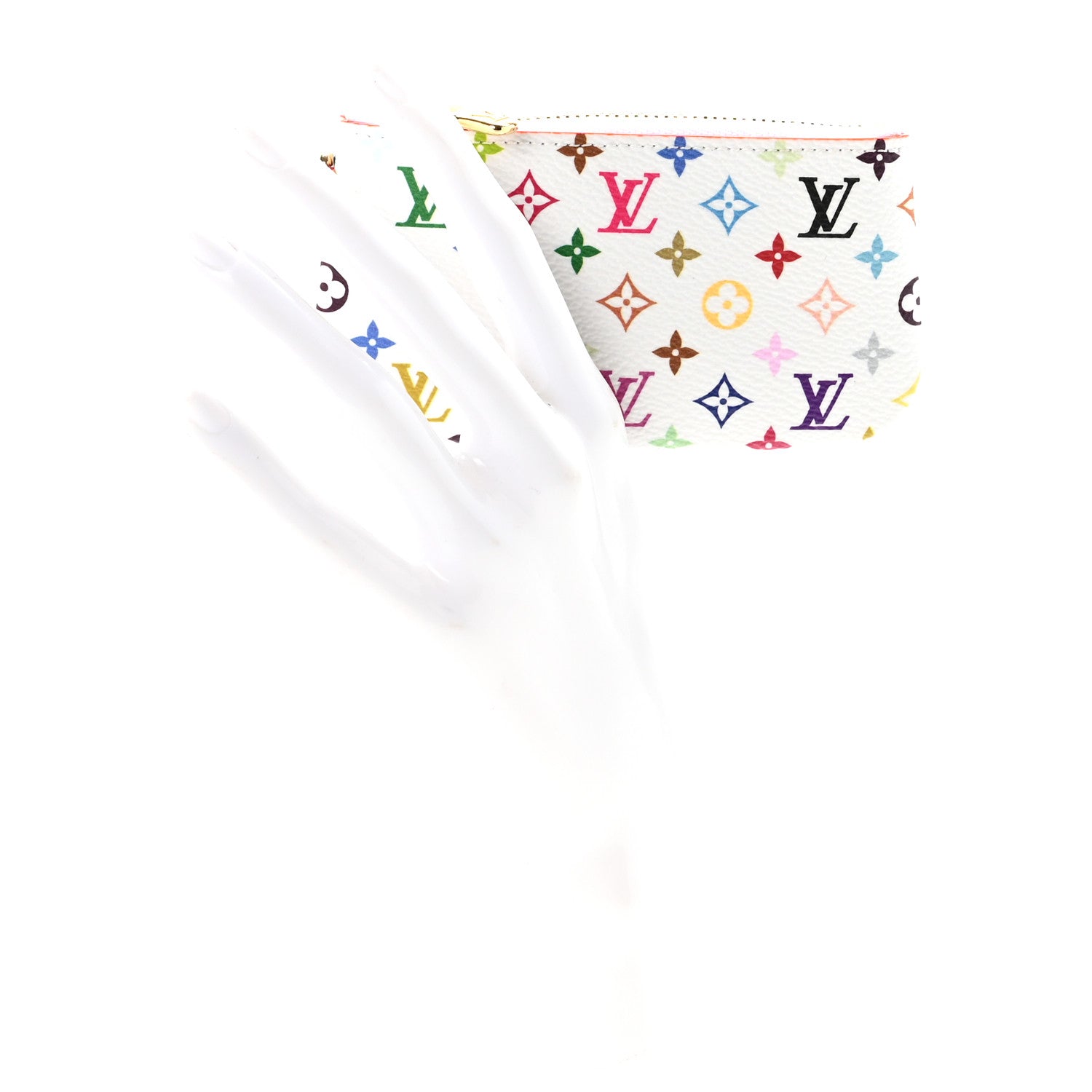 LV X TM Monogram Multicolor Phone Holder White