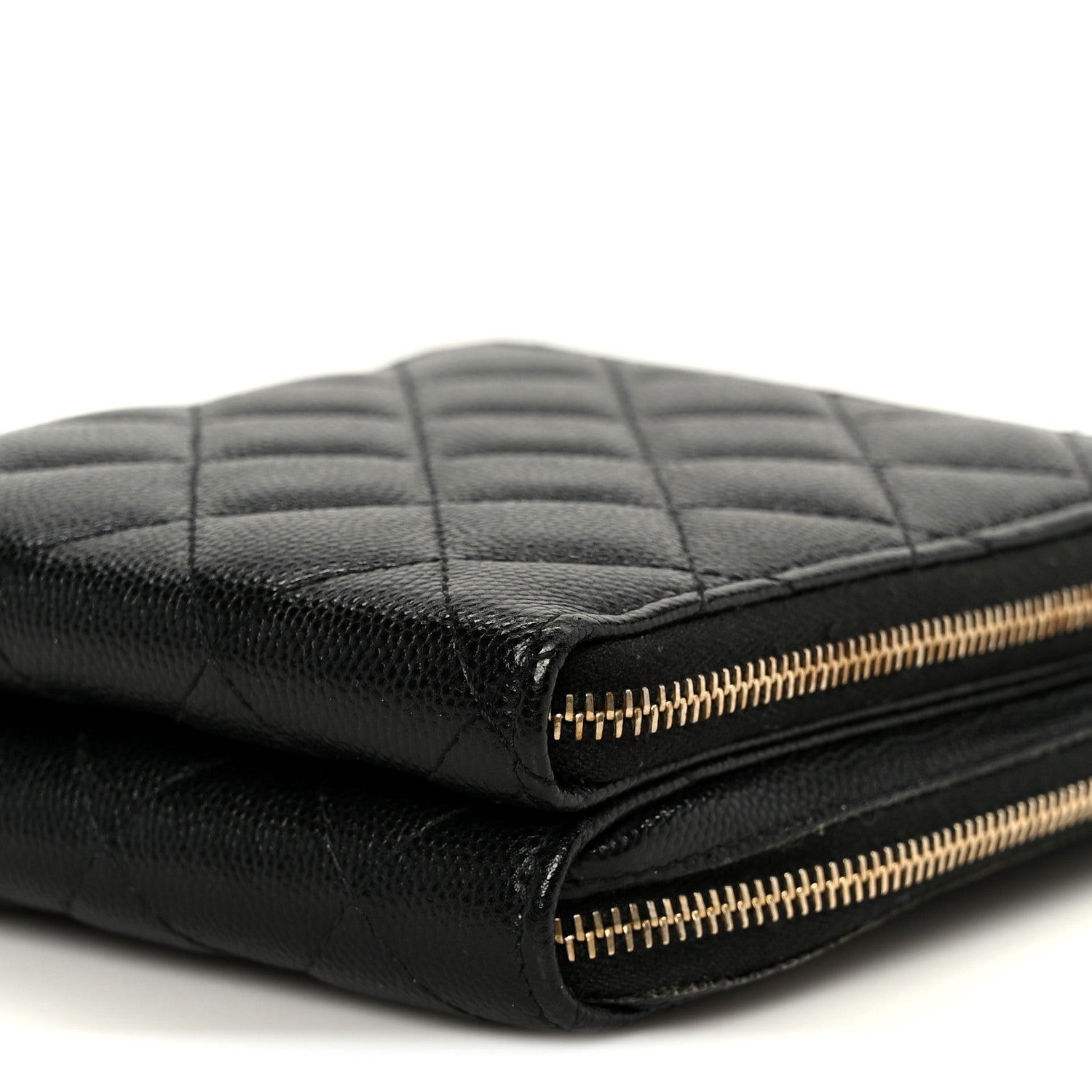 Caviar Quilted Phone Holder With Chain Black
