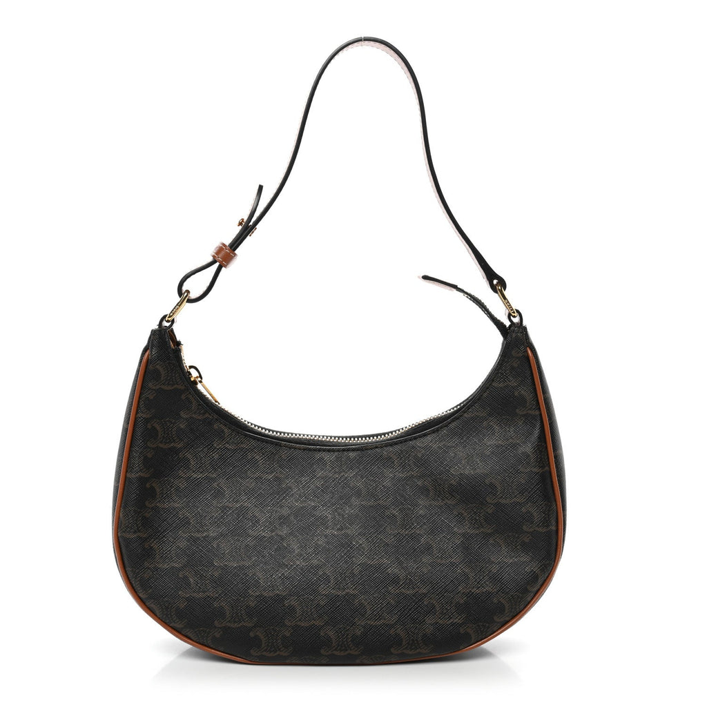 Triomphe Canvas Calfskin Ava Shoulder Bag Tan