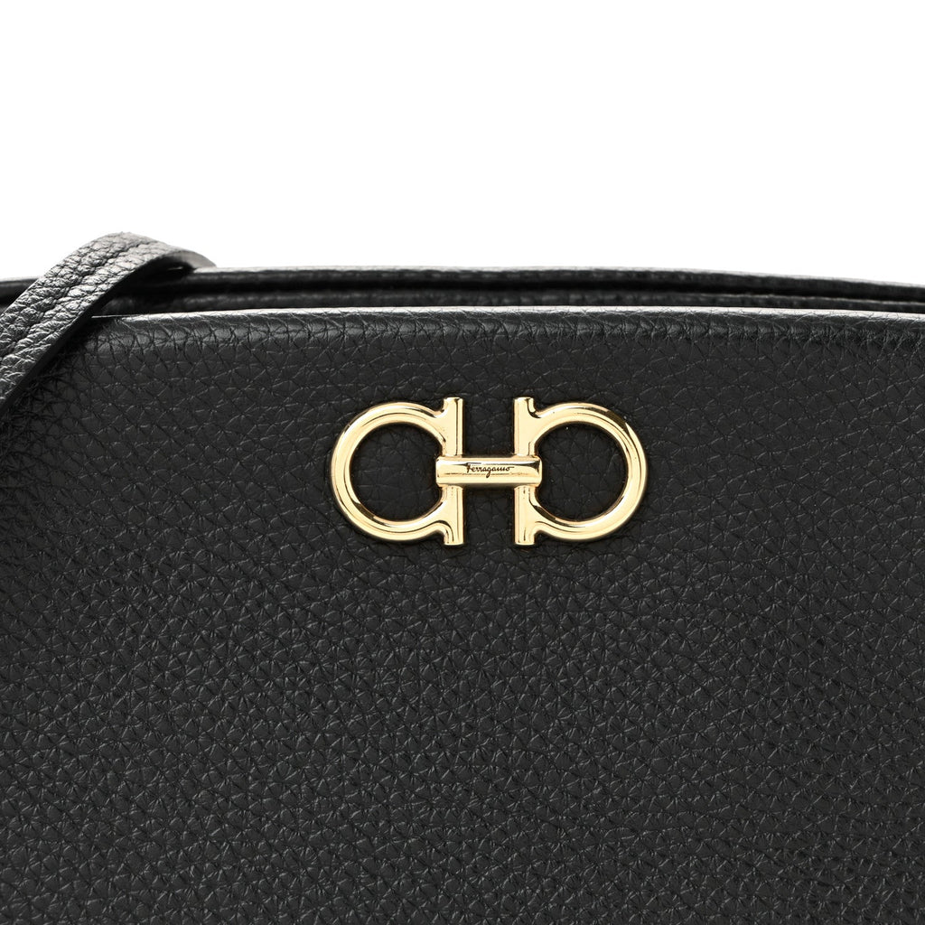 Calfskin Small Gancini Crossbody Black