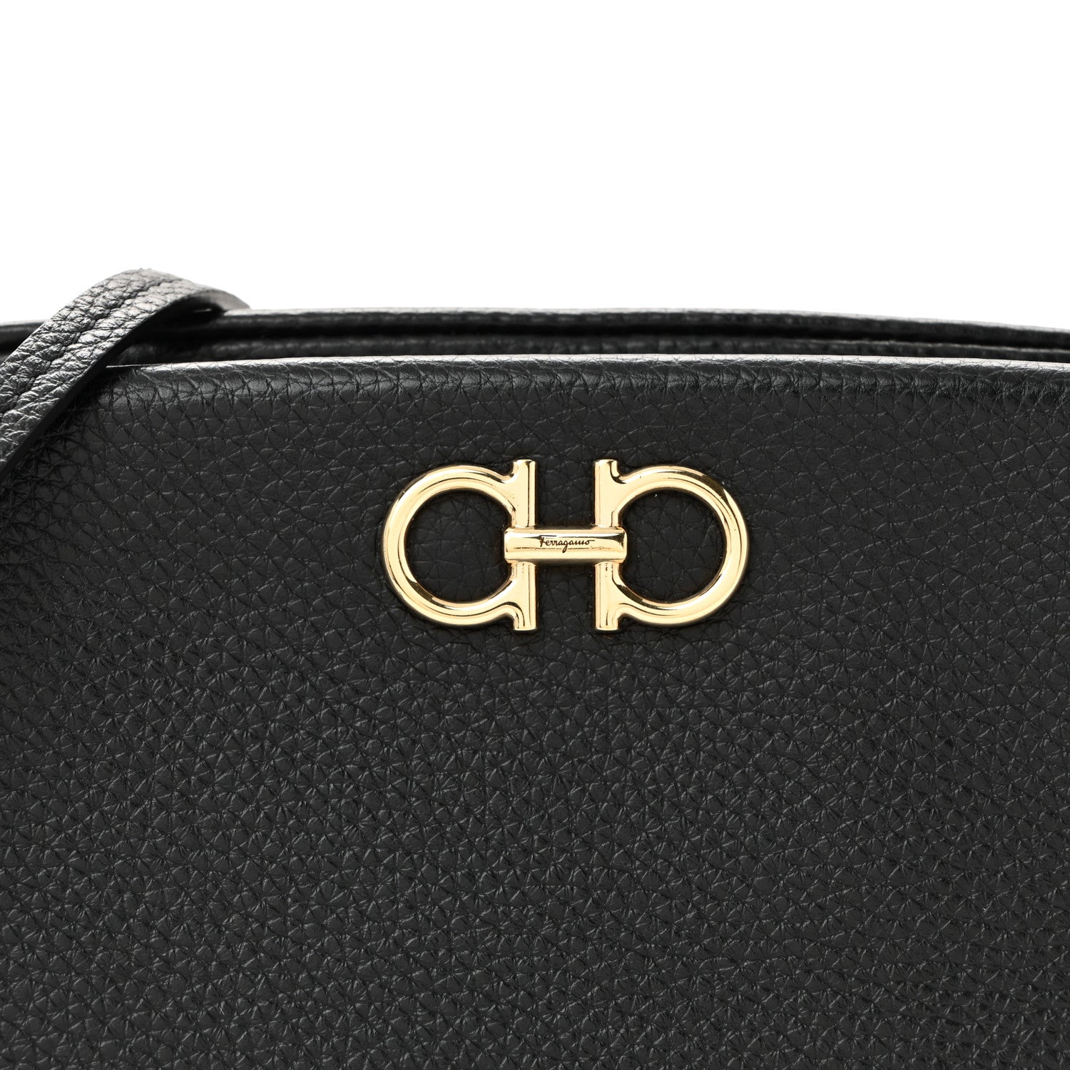 Calfskin Small Gancini Crossbody Black