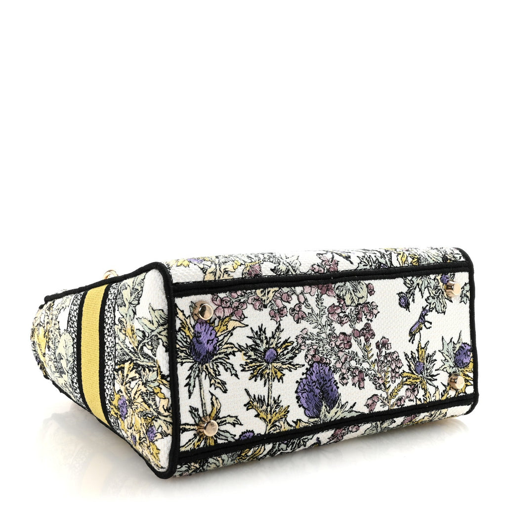 Canvas Embroidered Chardons Toile De Jouy Medium Lady D-Lite Latte Multicolor