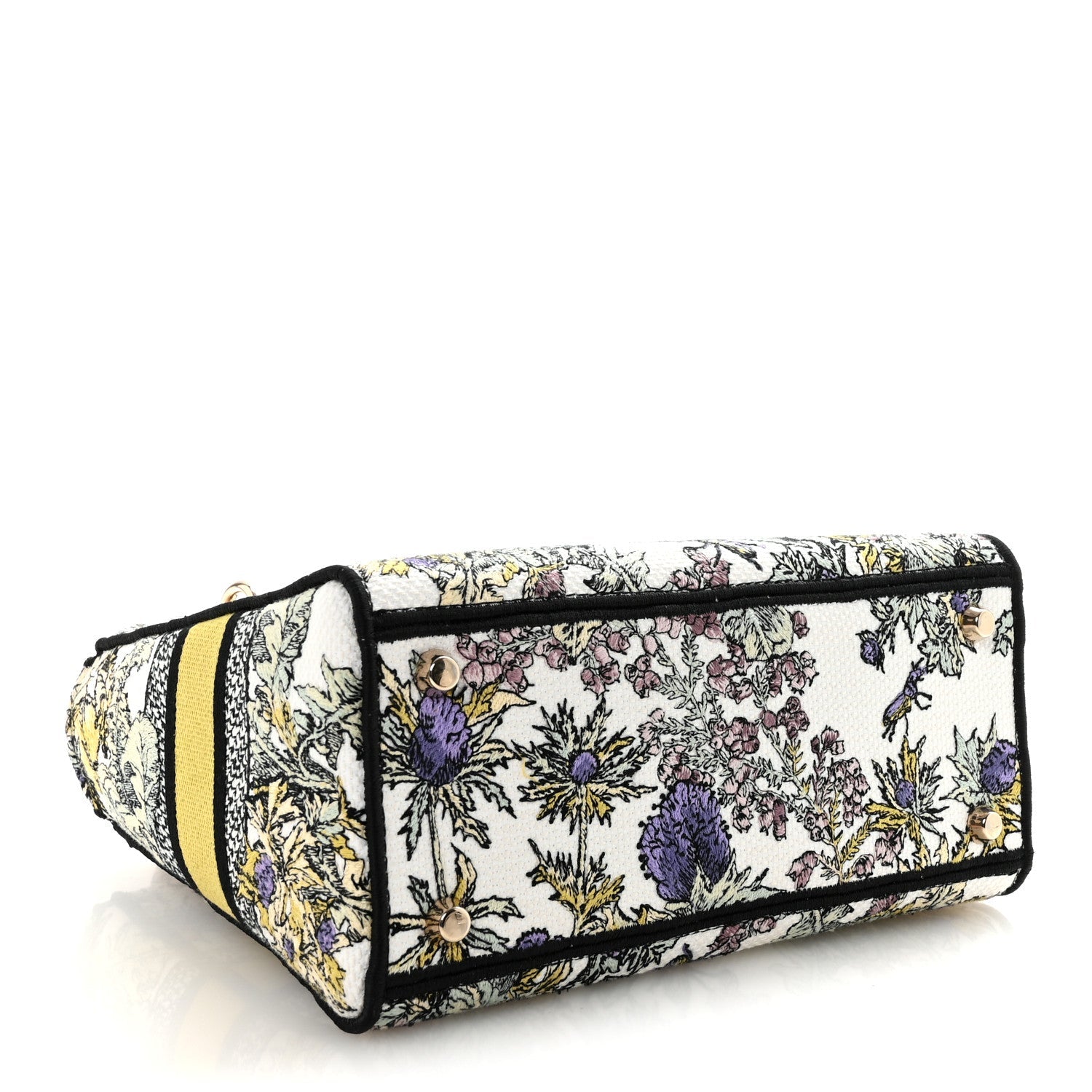 Canvas Embroidered Chardons Toile De Jouy Medium Lady D-Lite Latte Multicolor