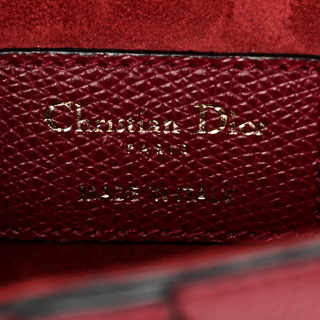 Grained Calfskin Mini Saddle Bag Red