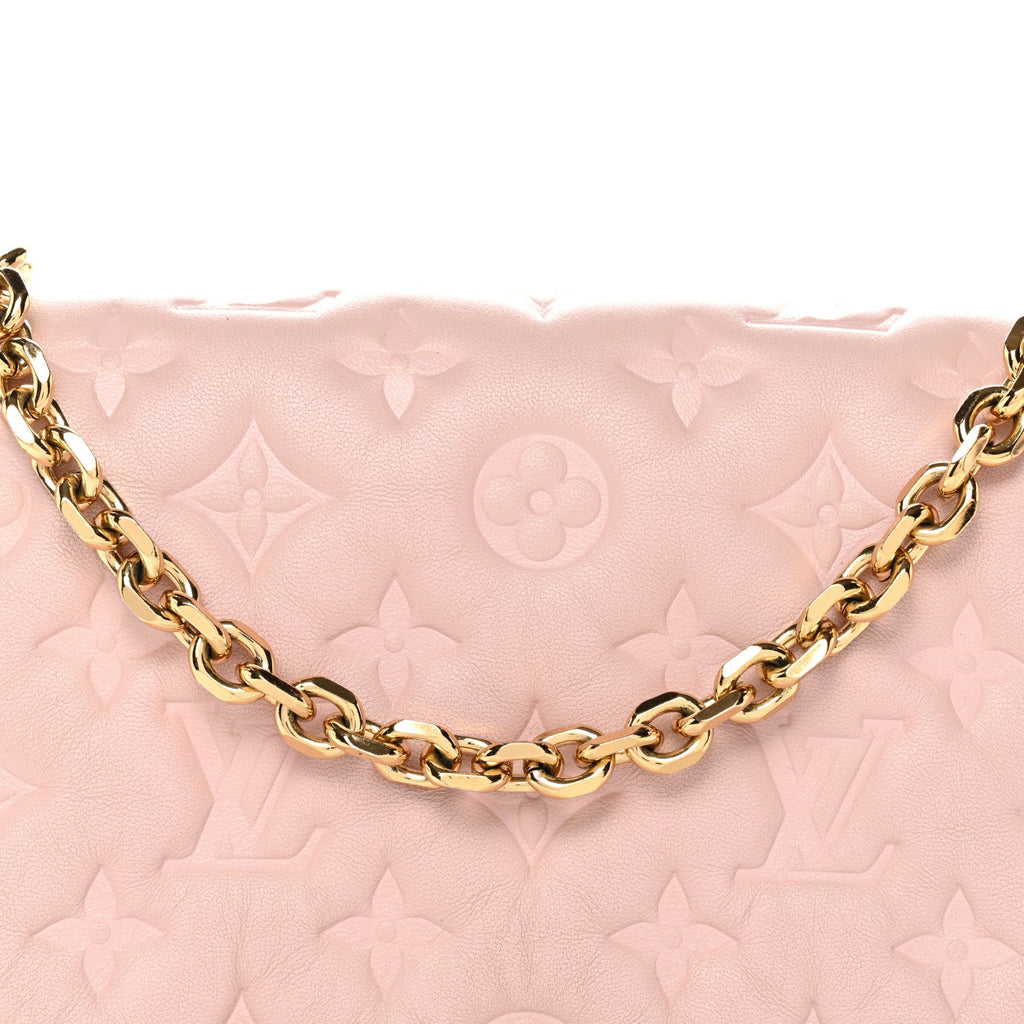 Lambskin Embossed Monogram Pochette Coussin Rose