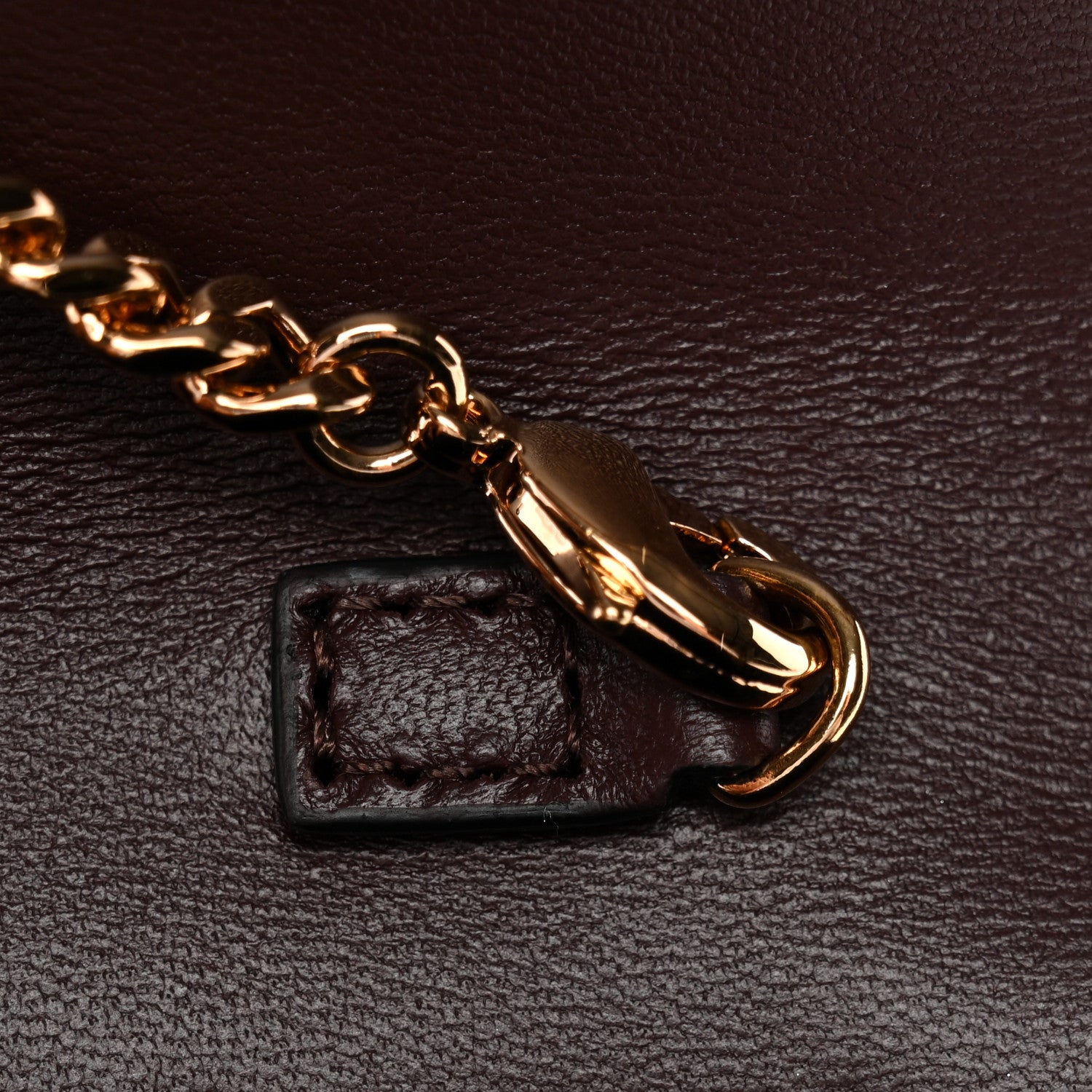 Lambskin Quilted Medusa Wallet On Chain Crossbody Chocolate