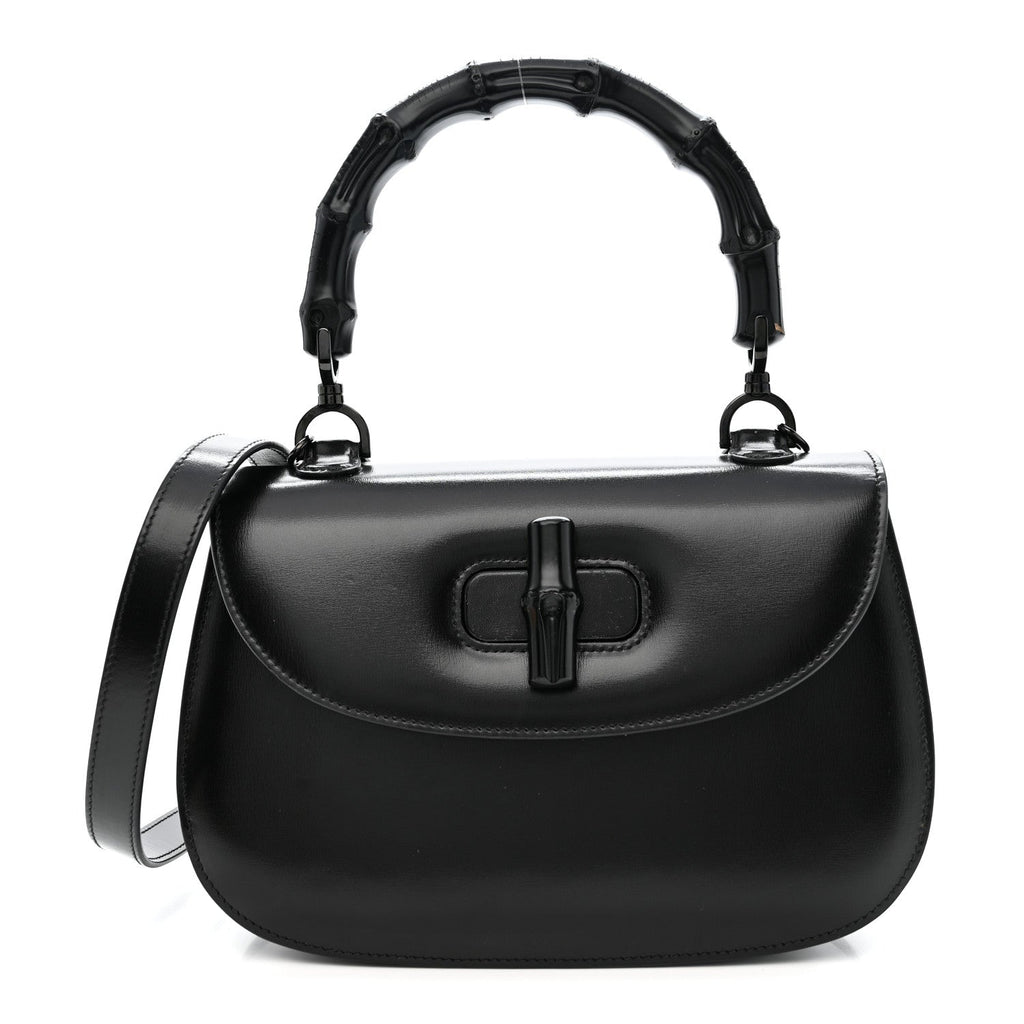 Boarded Dyana Lux Calfskin Web Monochrome Medium Bamboo 1947 Top Handle Bag Black