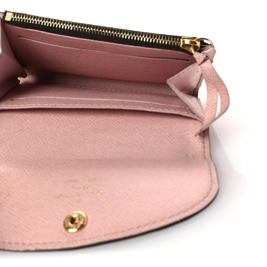 Damier Ebene Rosalie Coin Purse Rose Ballerine