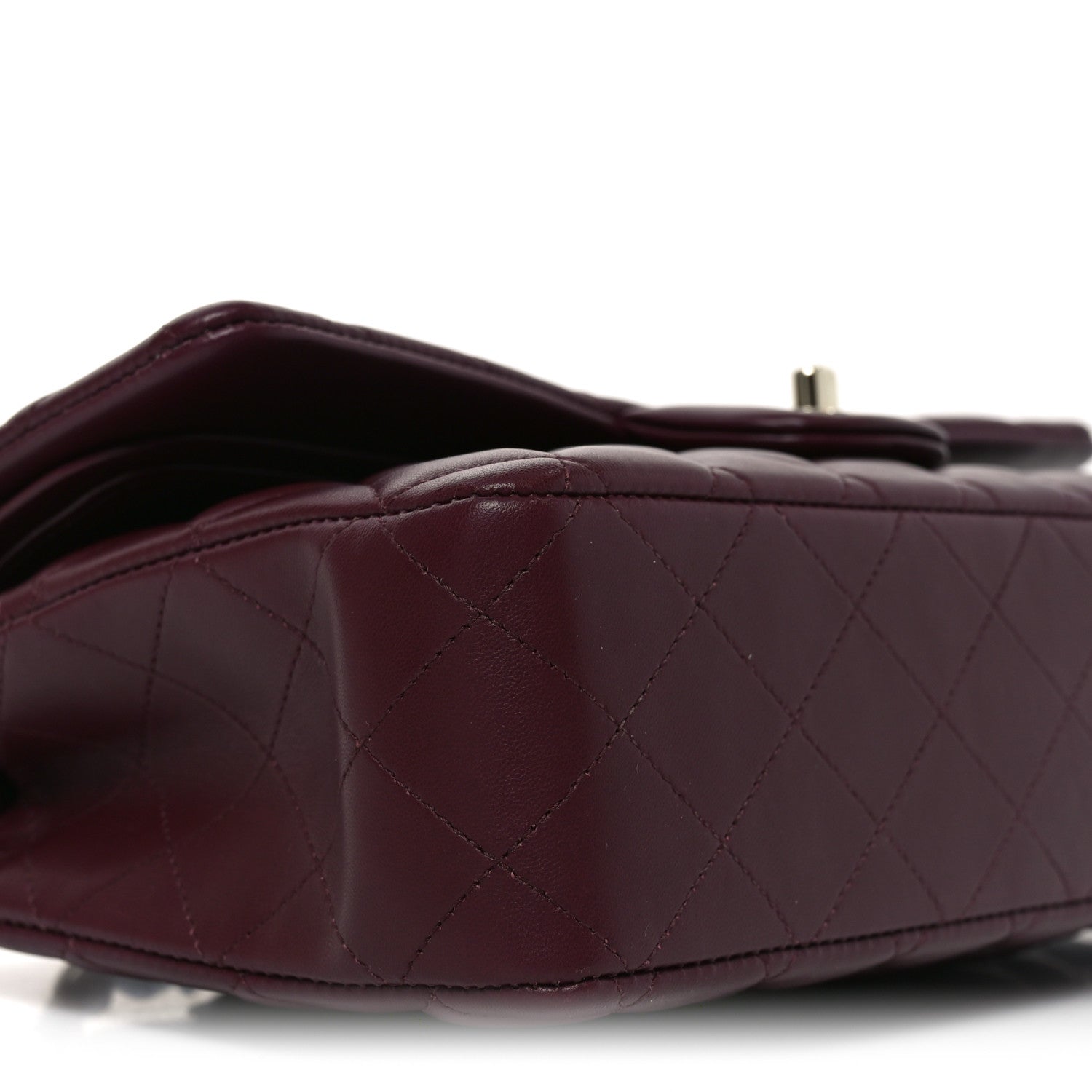 Lambskin Quilted Medium Double Flap Burgundy