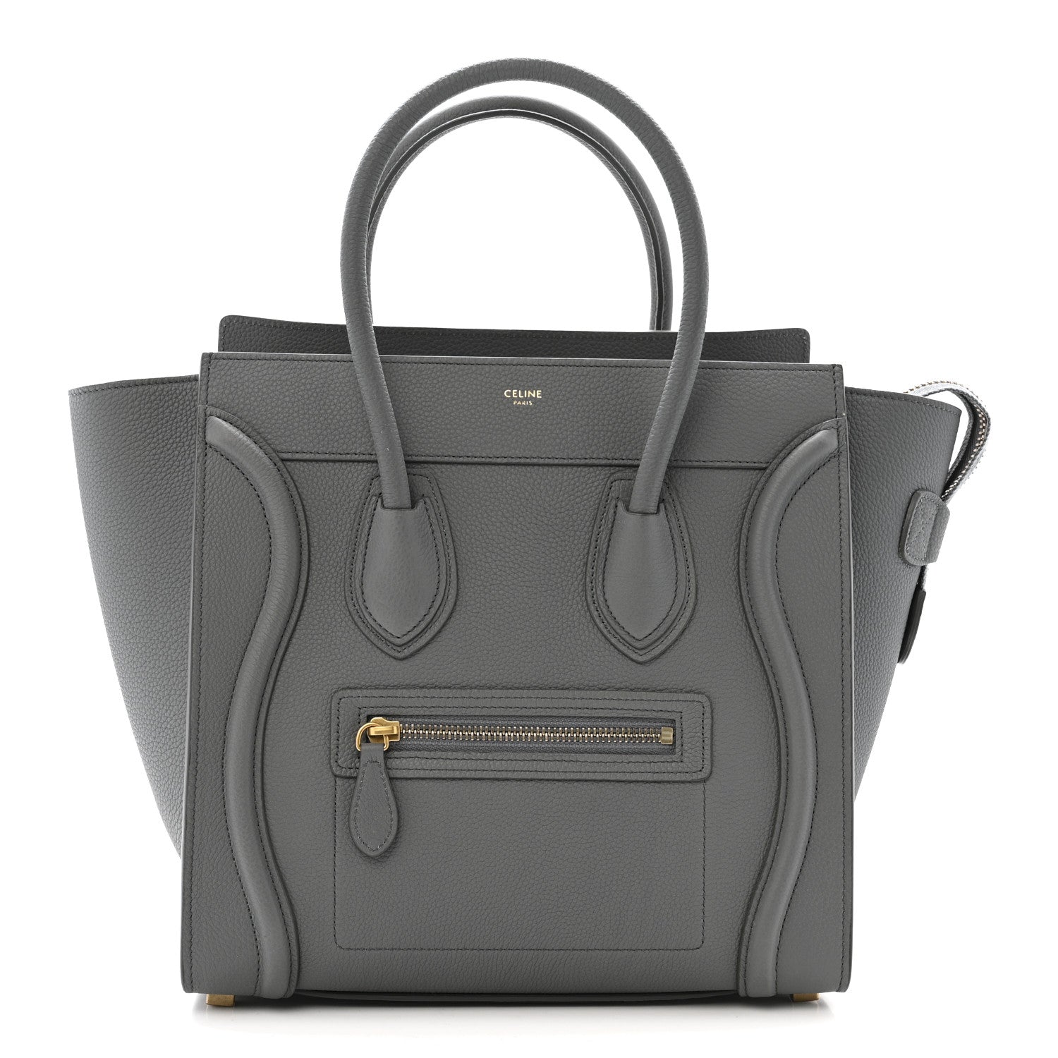 Baby Drummed Calfskin Micro Luggage Kohl