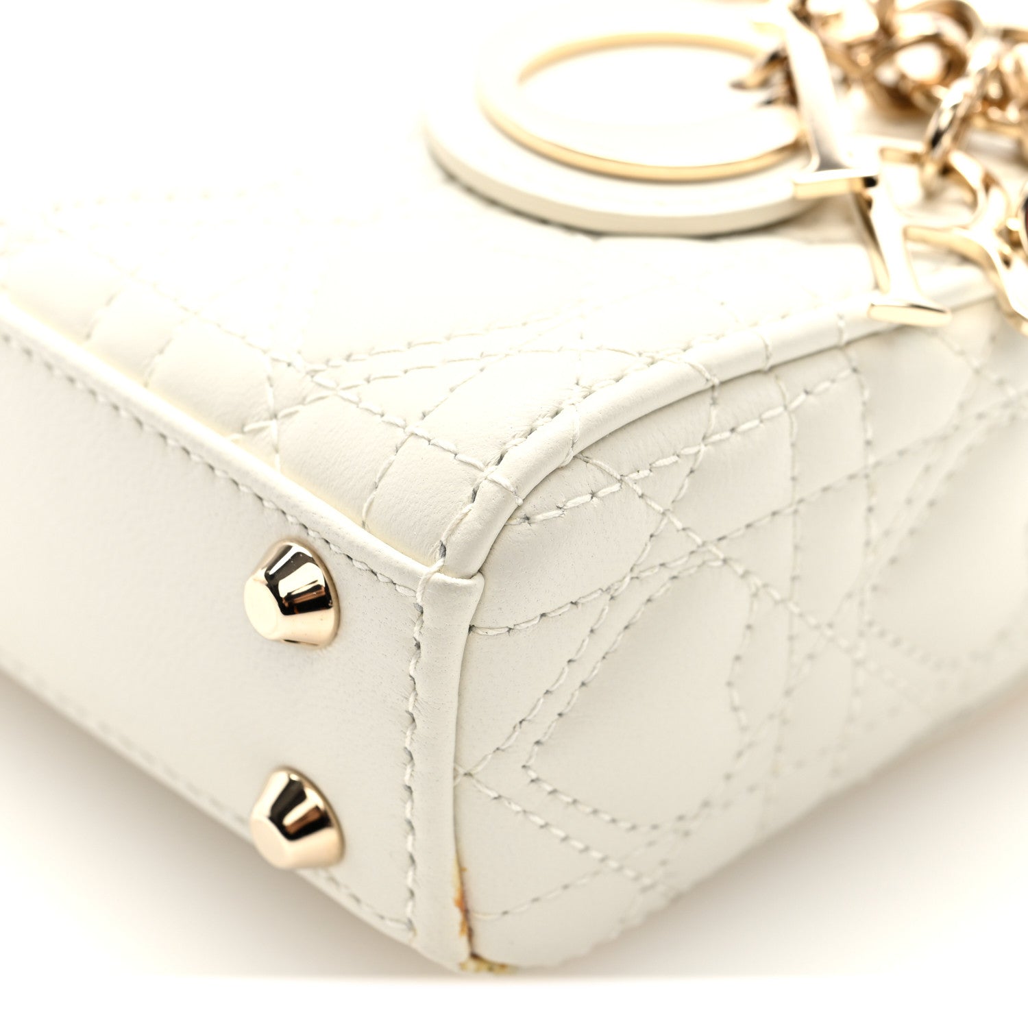 Calfskin Cannage Dioramour Micro Lady Dior Dior White