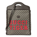 GG Supreme Monogram Textured Dollar Calfskin Web Gucci Tiger Slip Handle Tote Beige Ebony Live Red New Shamarock New Acero