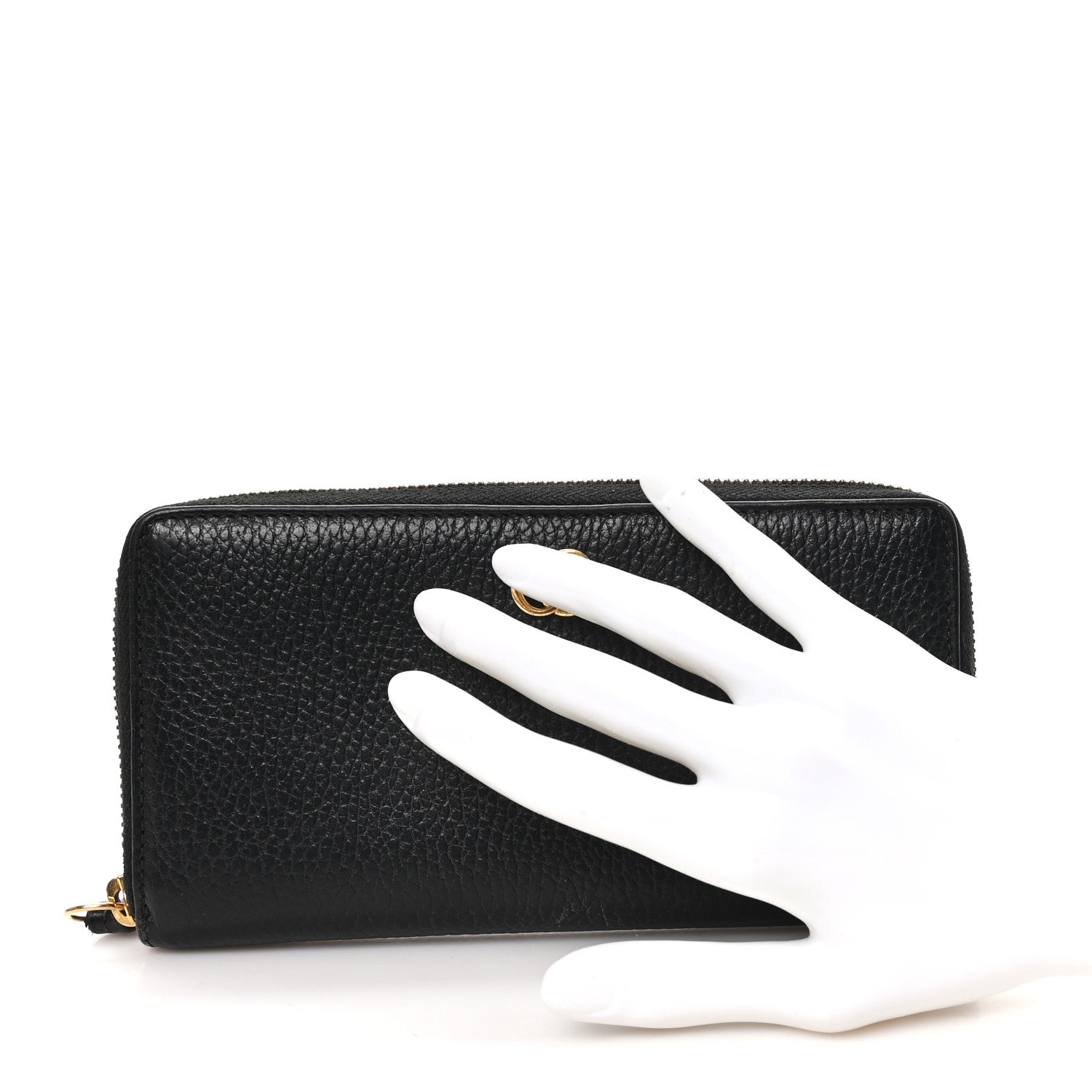 Dollar Calfskin GG Marmont Zip Around Wallet Black