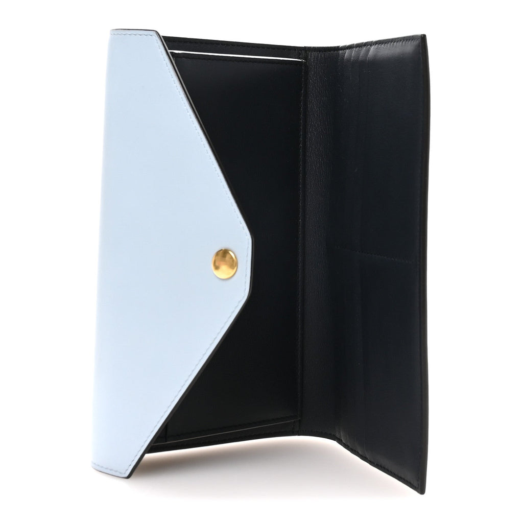 Liege Calfskin Pocket Tri-Fold Multifunction Envelope Flap Wallet Mineral Multicolor