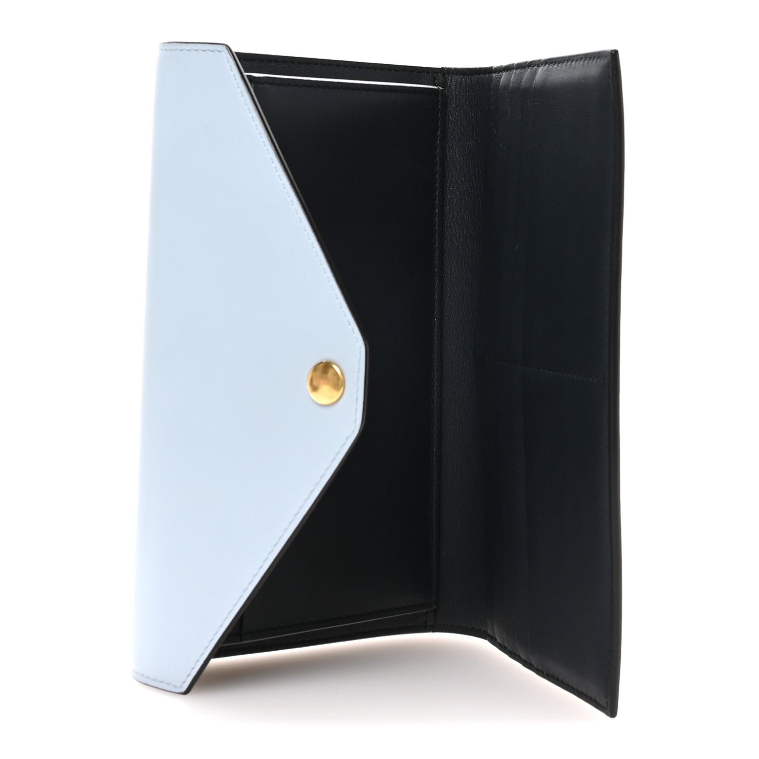 Liege Calfskin Pocket Tri-Fold Multifunction Envelope Flap Wallet Mineral Multicolor