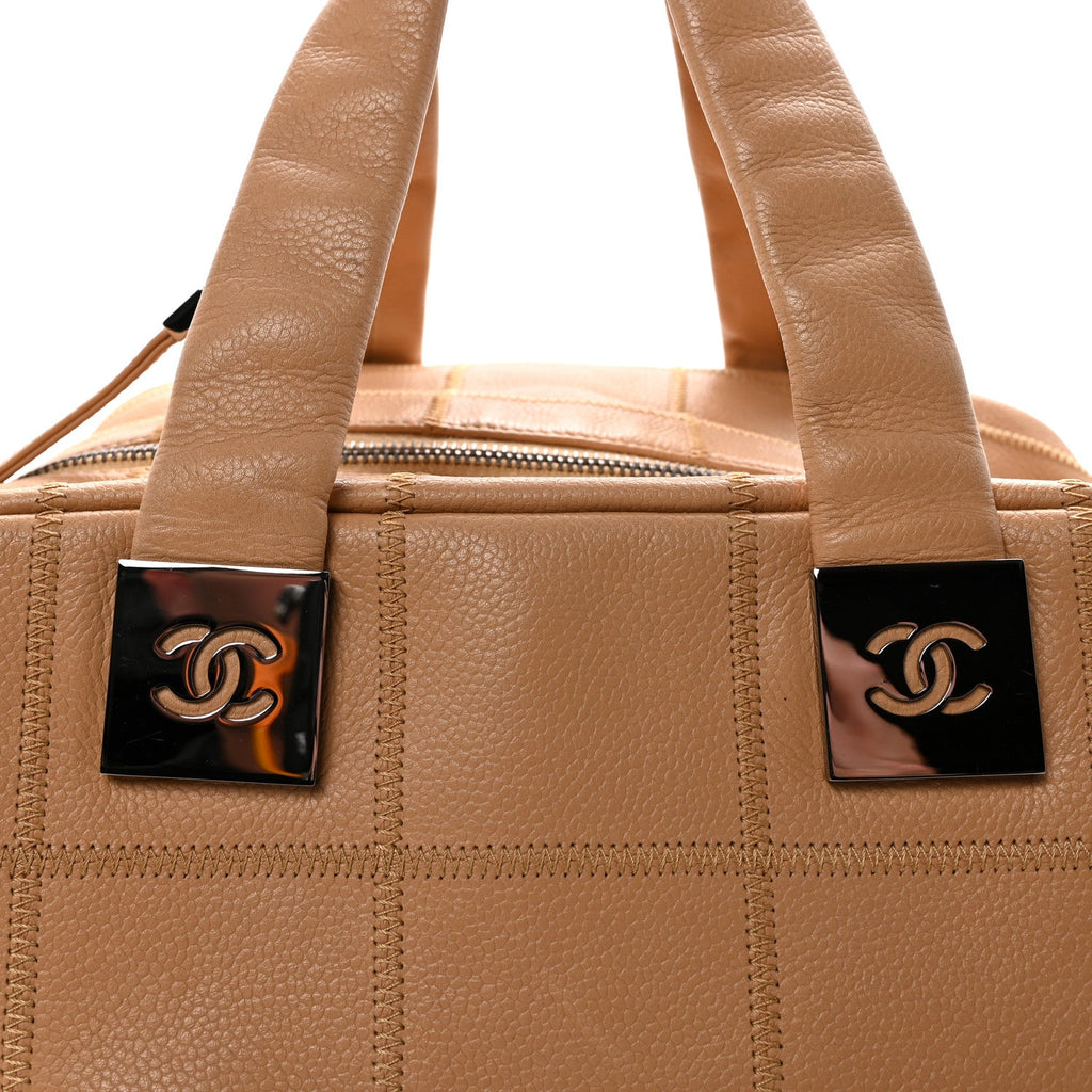 Caviar Square Stitched Bowler Beige