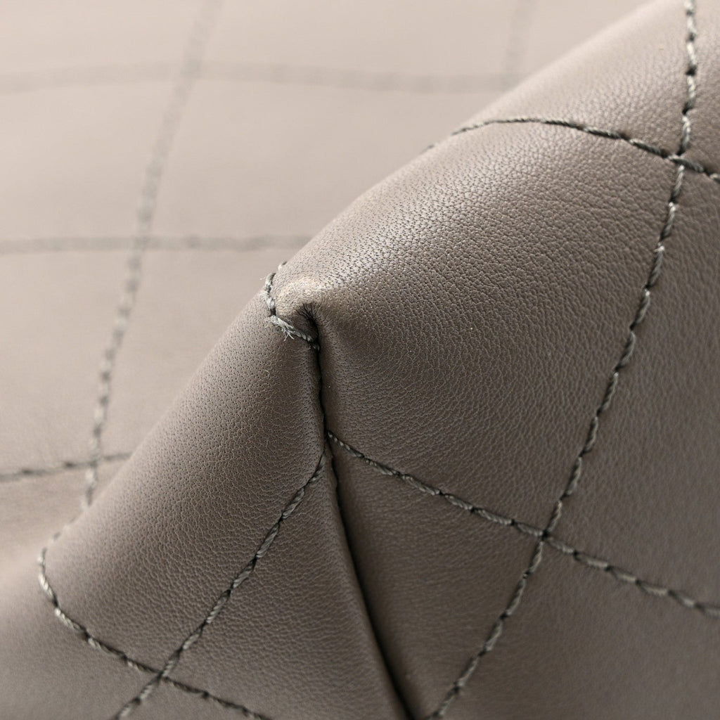 Calfskin Stitched Large Hobo Grey