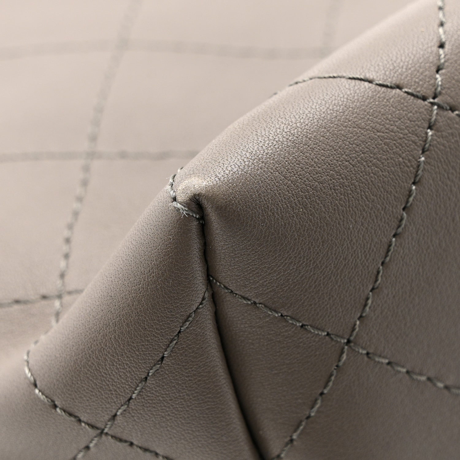 Calfskin Stitched Large Hobo Grey
