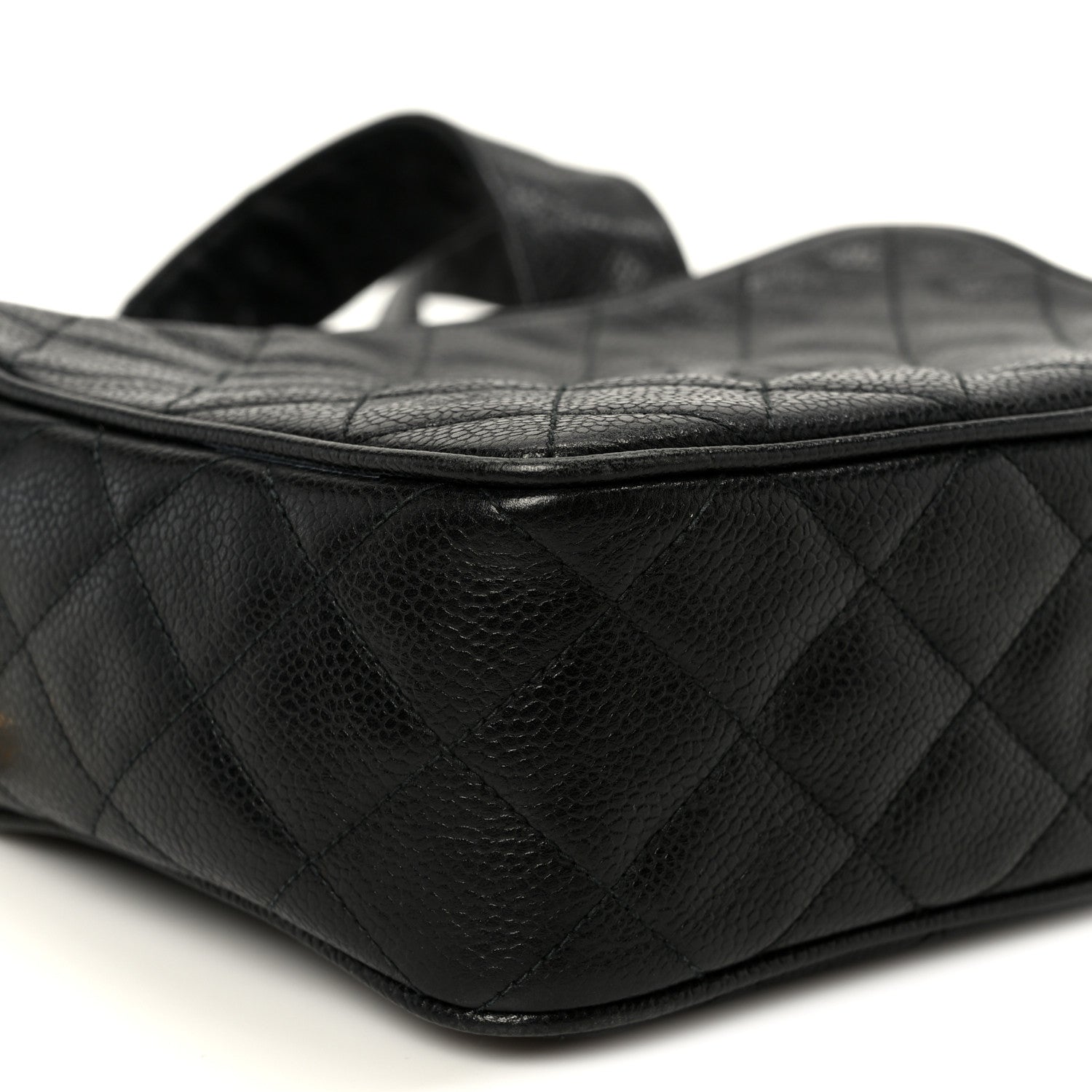 Caviar Quilted Camera Case Black