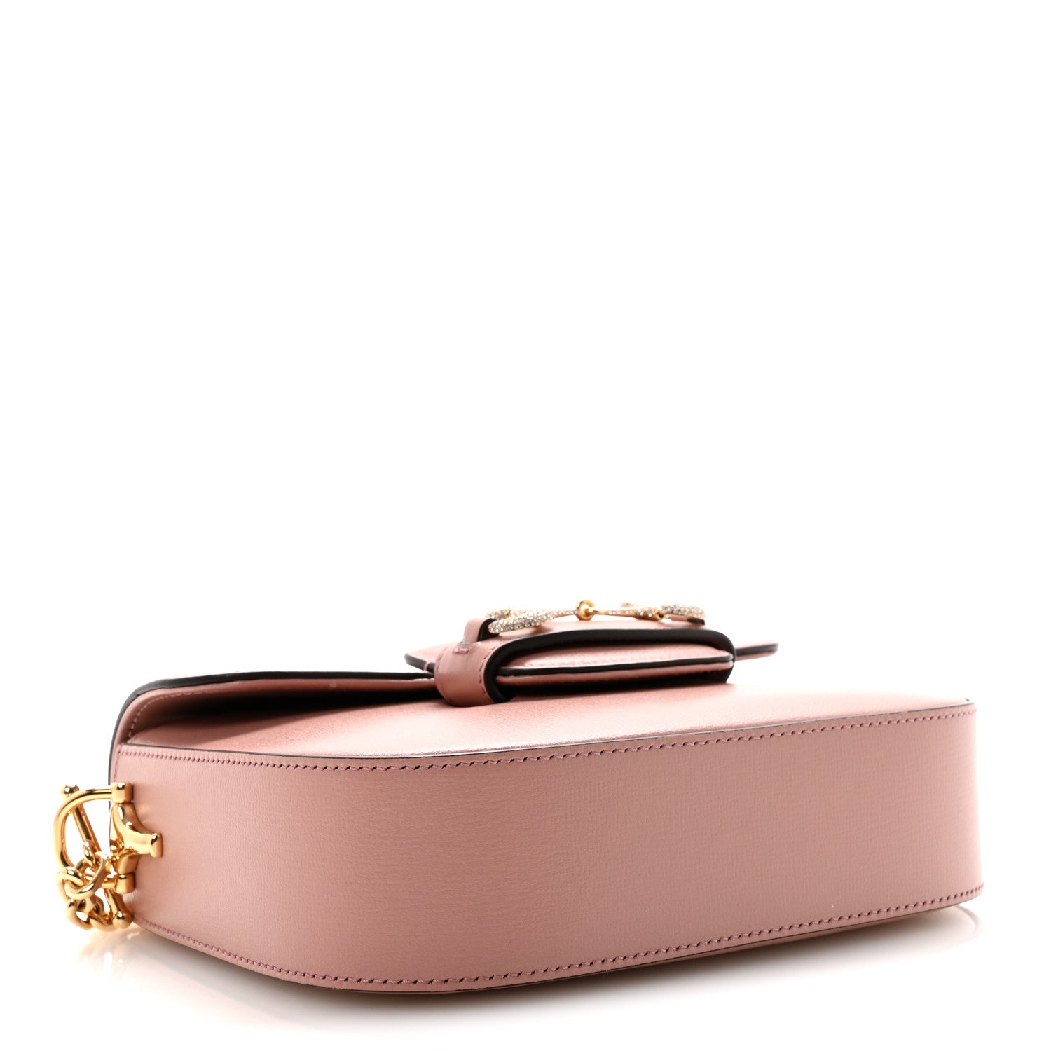 Azalea Calfskin Crystal GG Monogram Mini Horsebit 1955 Shoulder Bag Pink