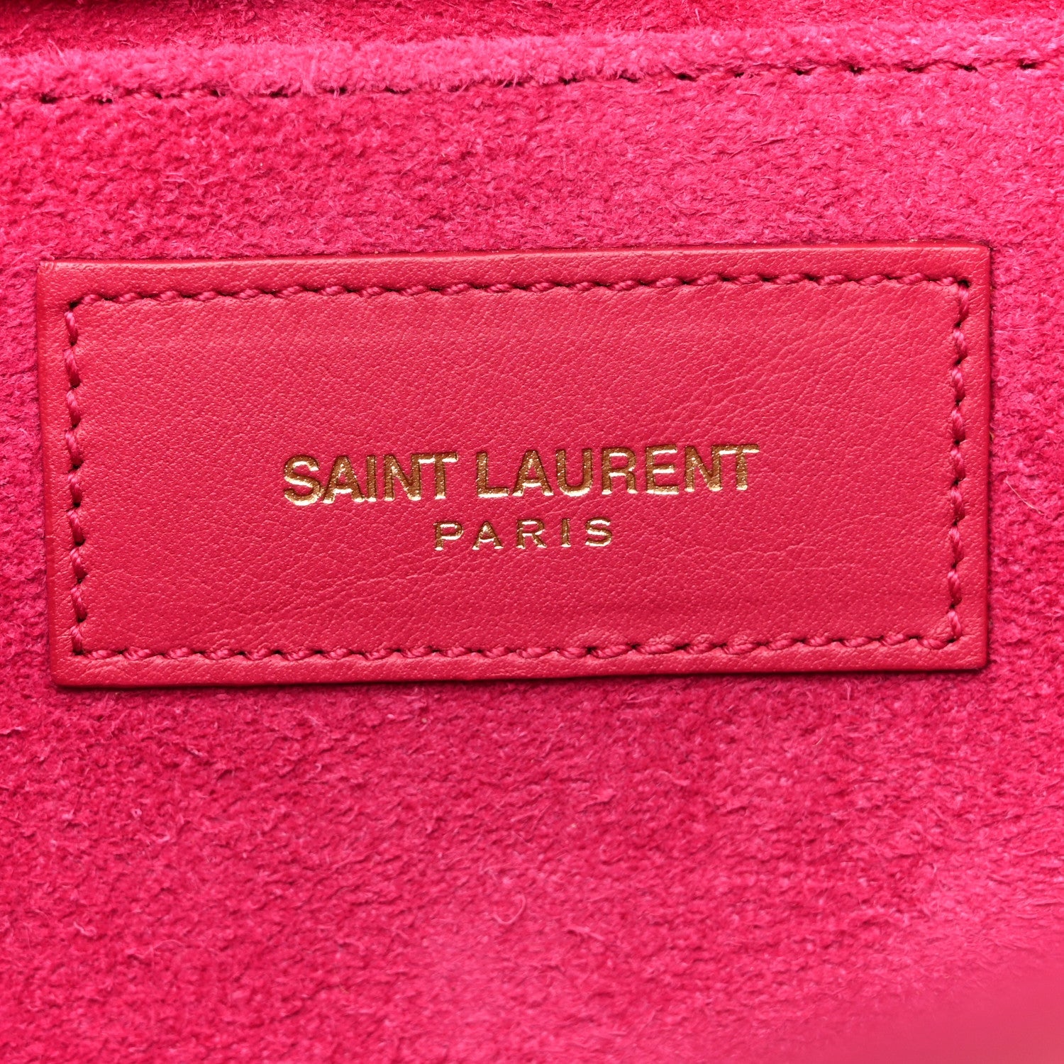 Calfskin Classic Y Ligne Clutch Fuchsia