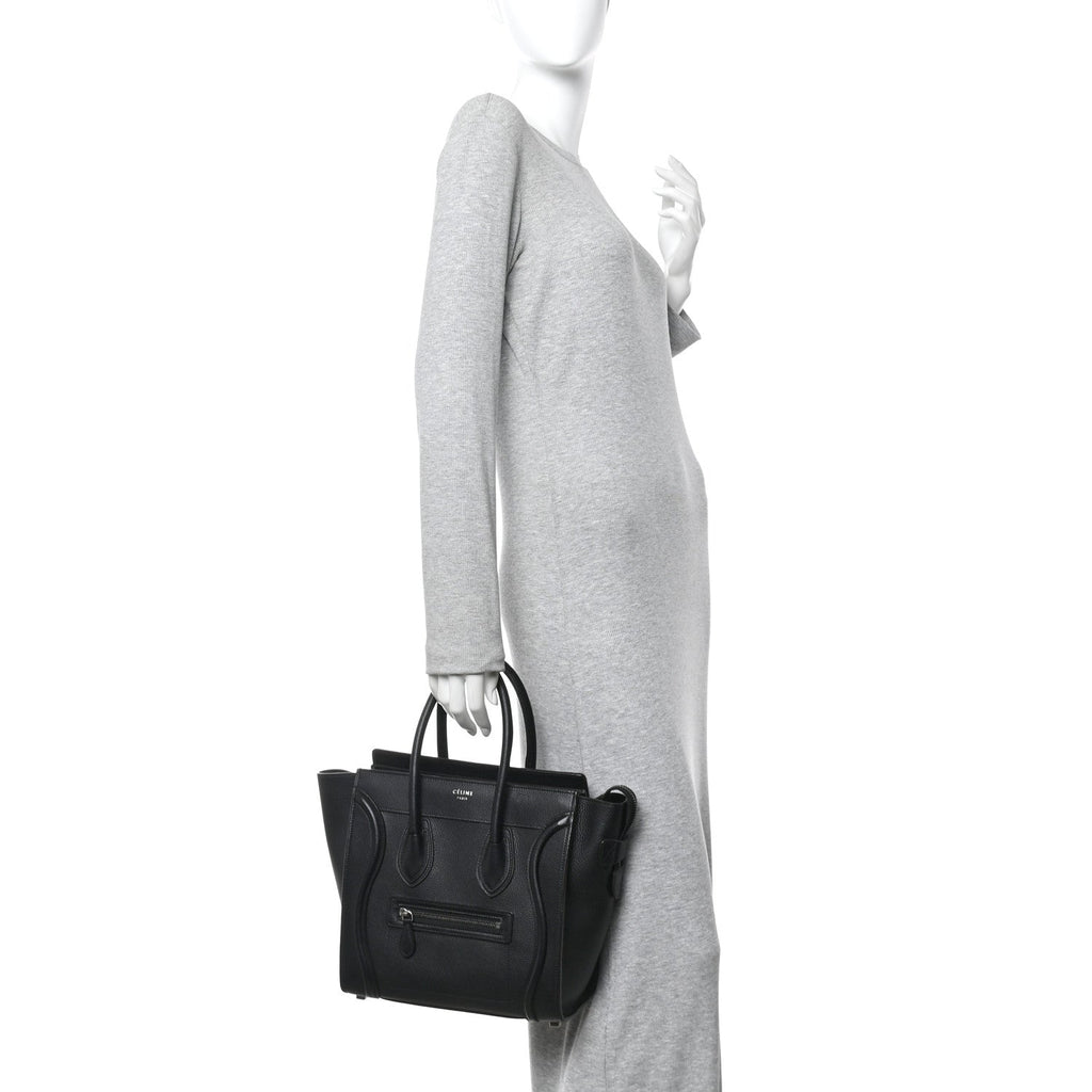 Drummed Calfskin Micro Luggage Black