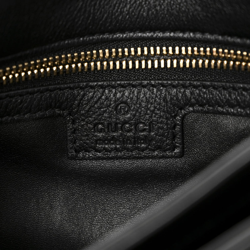 Roxy Calfskin Web Medium Studded Blondie Shoulder Flap Bag Black