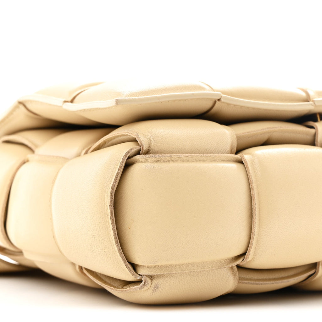 Nappa Maxi Intreccio Small Padded Cassette Crossbody Bag Porridge