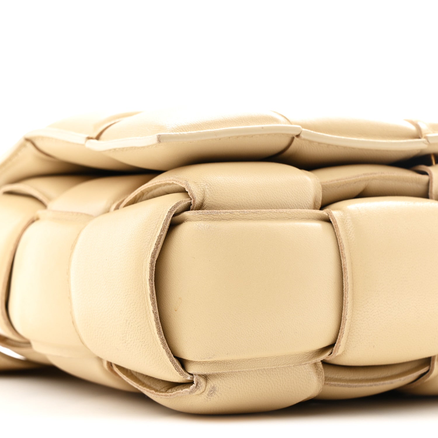 Nappa Maxi Intreccio Small Padded Cassette Crossbody Bag Porridge