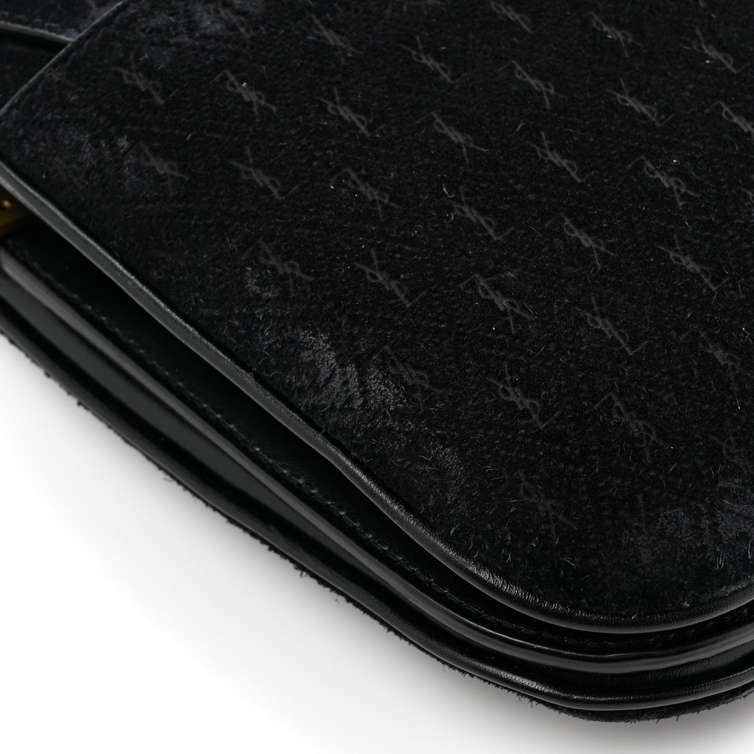 Suede All-Over Monogram Small Le Monogramme Satchel Black