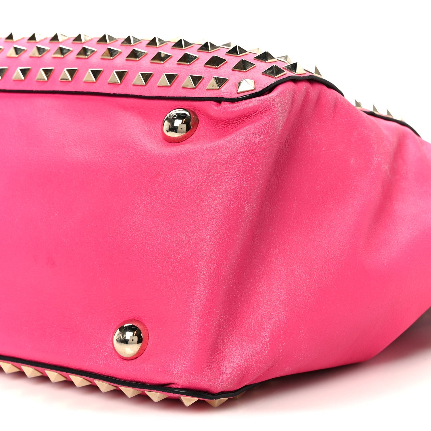 Vitello Medium Rockstud All Over Tote Pop Fuxia