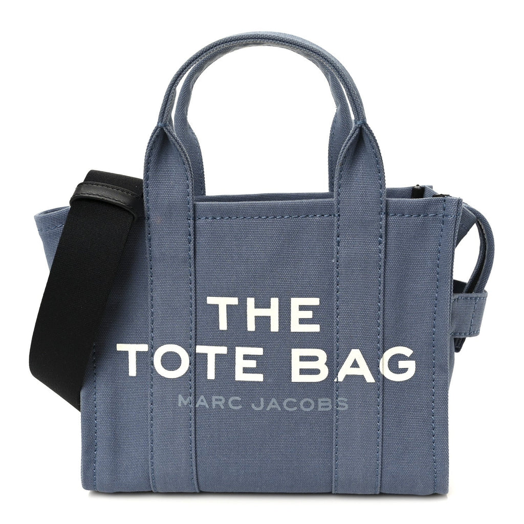 Cotton Canvas Small The Traveler Tote Bag Blue