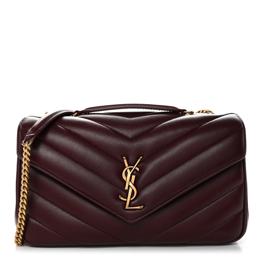 Lambskin Chevron Quilted Medium LouLou Rouge Cabernet