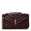 Lambskin Chevron Quilted Medium LouLou Rouge Cabernet